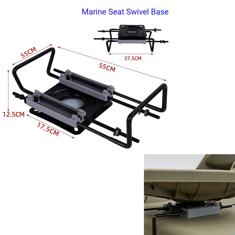 Fishing Boat Fiberglass - インフレータブルボートブラケット改造シートブラケットフィッシングヨットシートベースファイバーグラス360 ° 船舶用回転シートベース