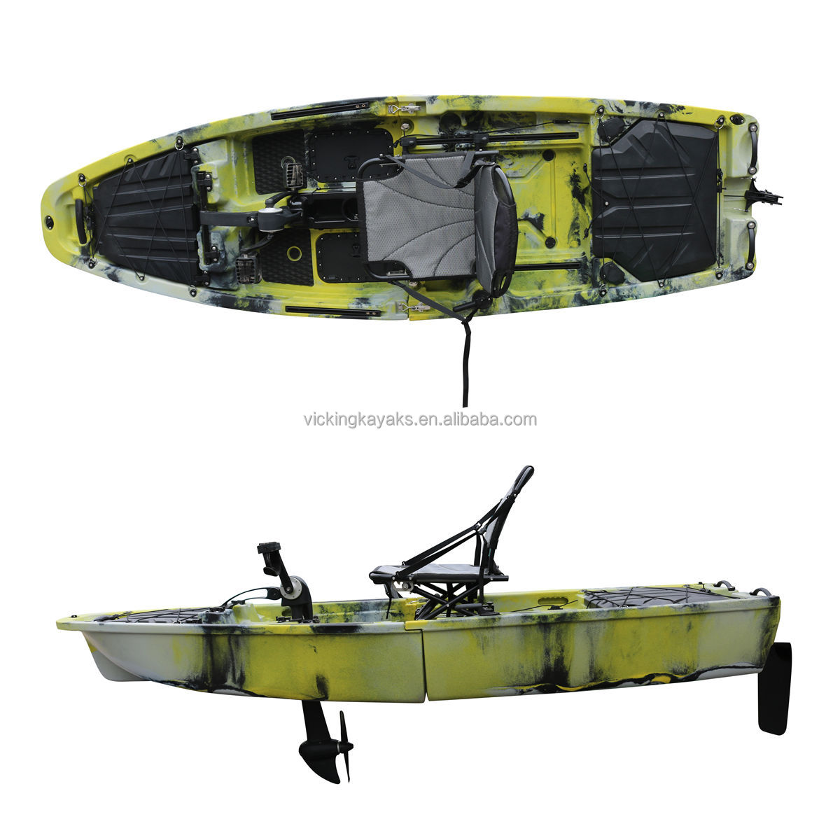 Fishing Boat Seat - 14フィート モジュラープロペラペダル駆動 二人乗り ダブルシート フィッシング アングラーカヤック