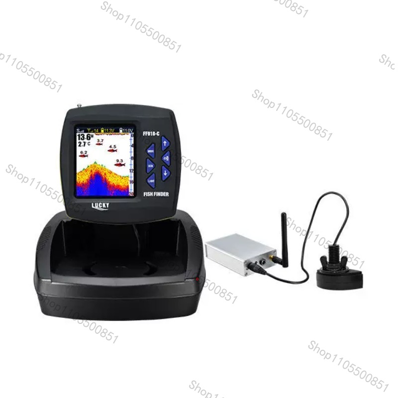Fishing Boat Depth Finder - FF918-CWL リモコン式ベイトボート 魚群探知機 3.5インチLCD 有効範囲300m 水深100m