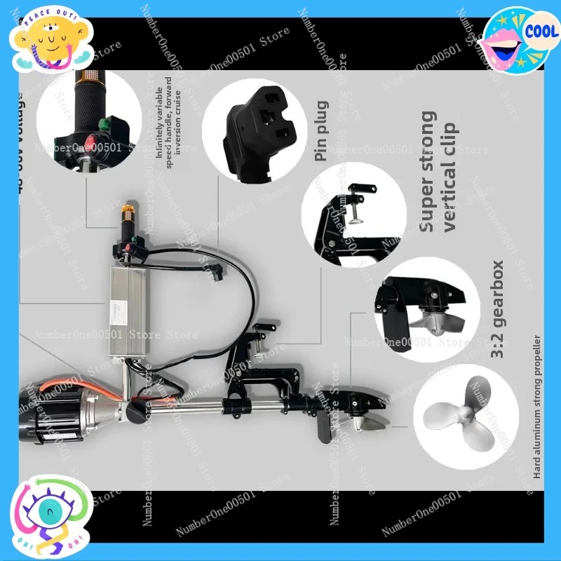 12V 24V 48V 60V 72Vブラシレス船外機 電動 - Fishing Boat Outboard Motor のレビューと価格