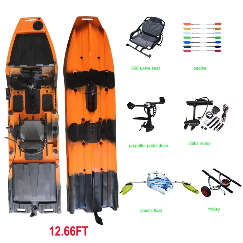バイキング12.6フィートシングルカヤックペダルプロペラプラ - Fishing Boat Trolling Motor のレビューと価格