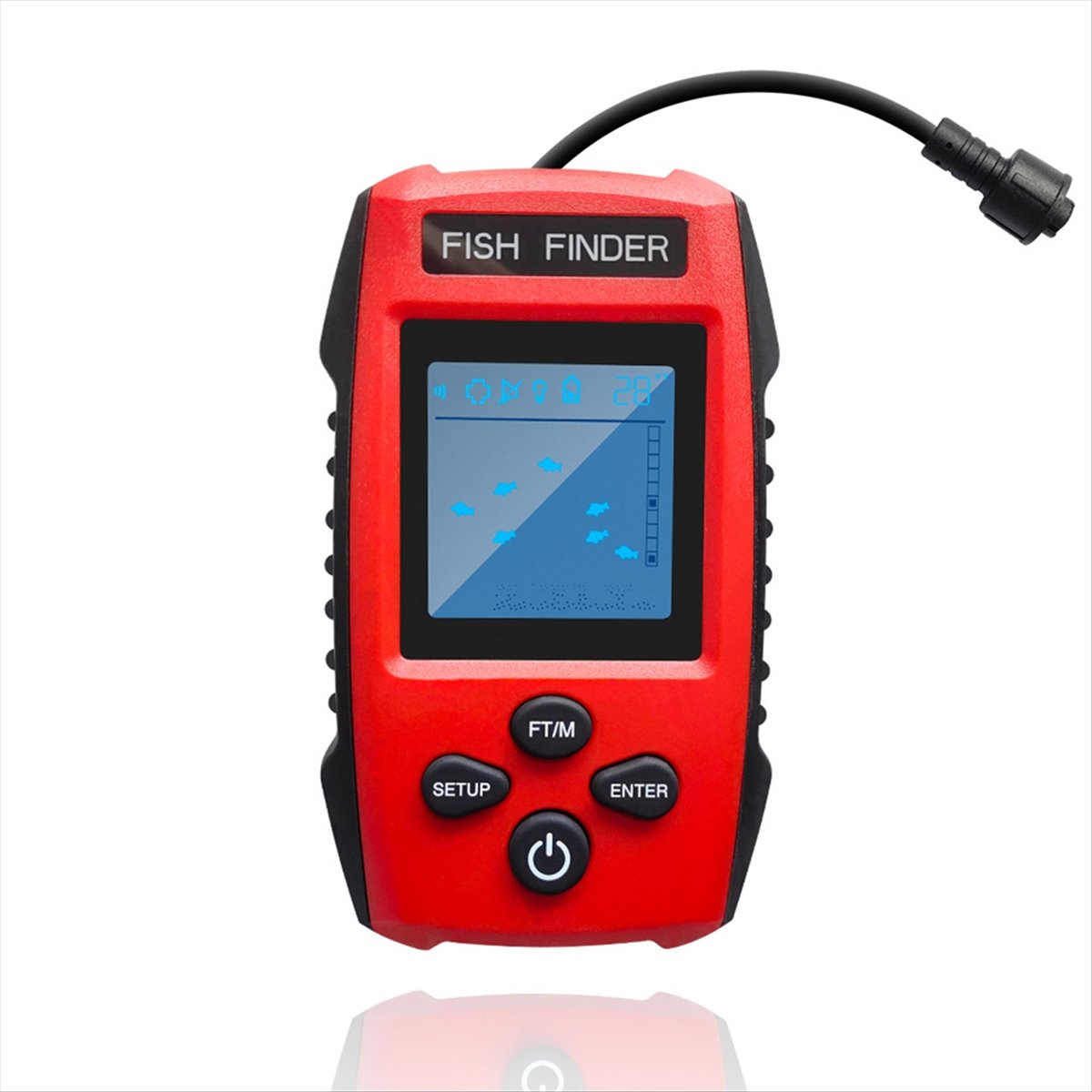 カラー液晶魚群探知機 有線ソナー送信機 検出深度計付き 釣り - Fishing Boat Depth Finder のレビューと価格